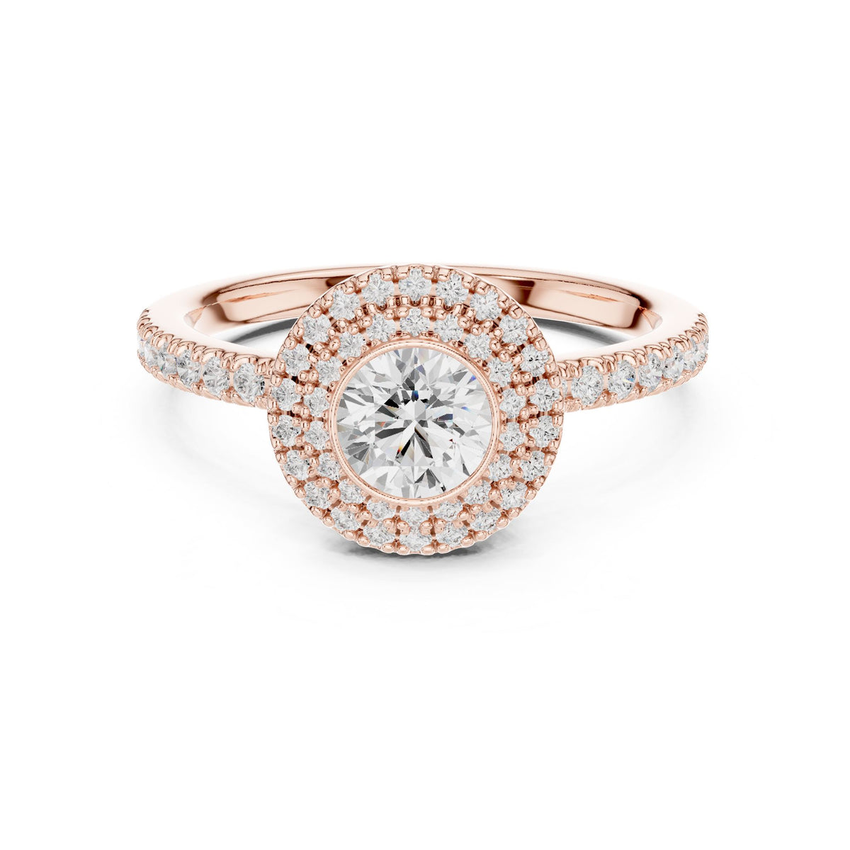 Round Halo Lab Grown Diamond Engagement Ring