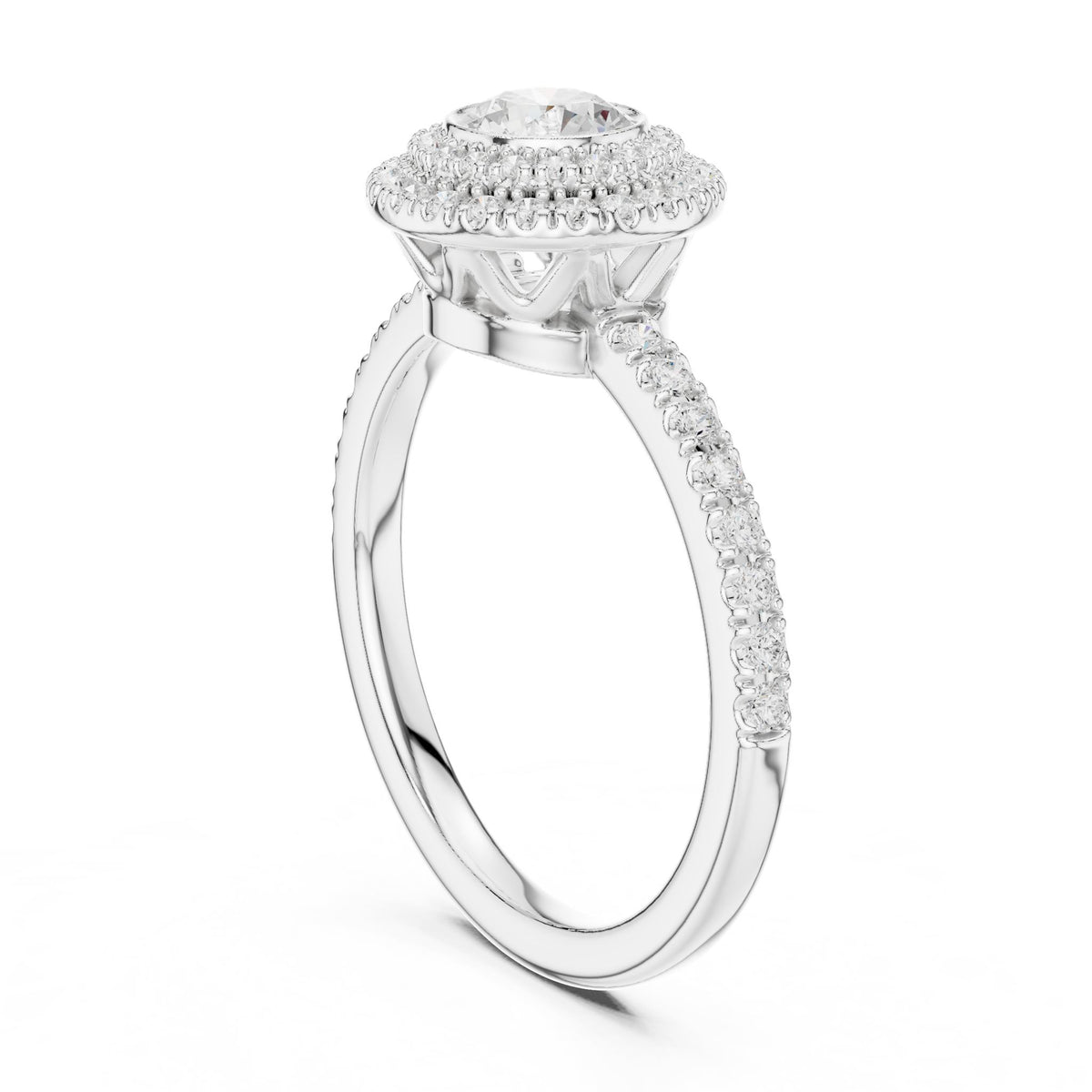 Round Halo Lab Grown Diamond Engagement Ring