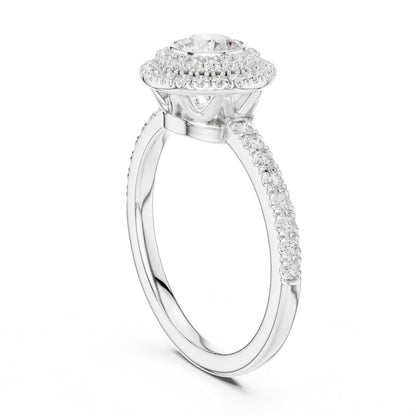 Round Halo Lab Grown Diamond Engagement Ring