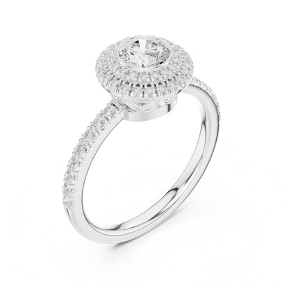 Round Halo Lab Grown Diamond Engagement Ring