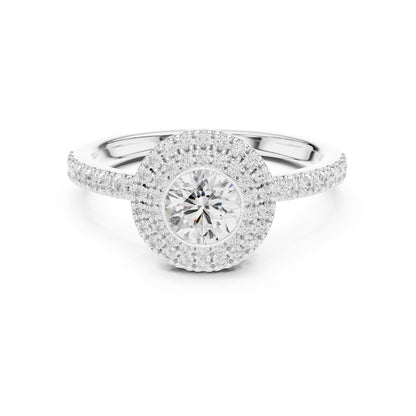 Round Halo Lab Grown Diamond Engagement Ring