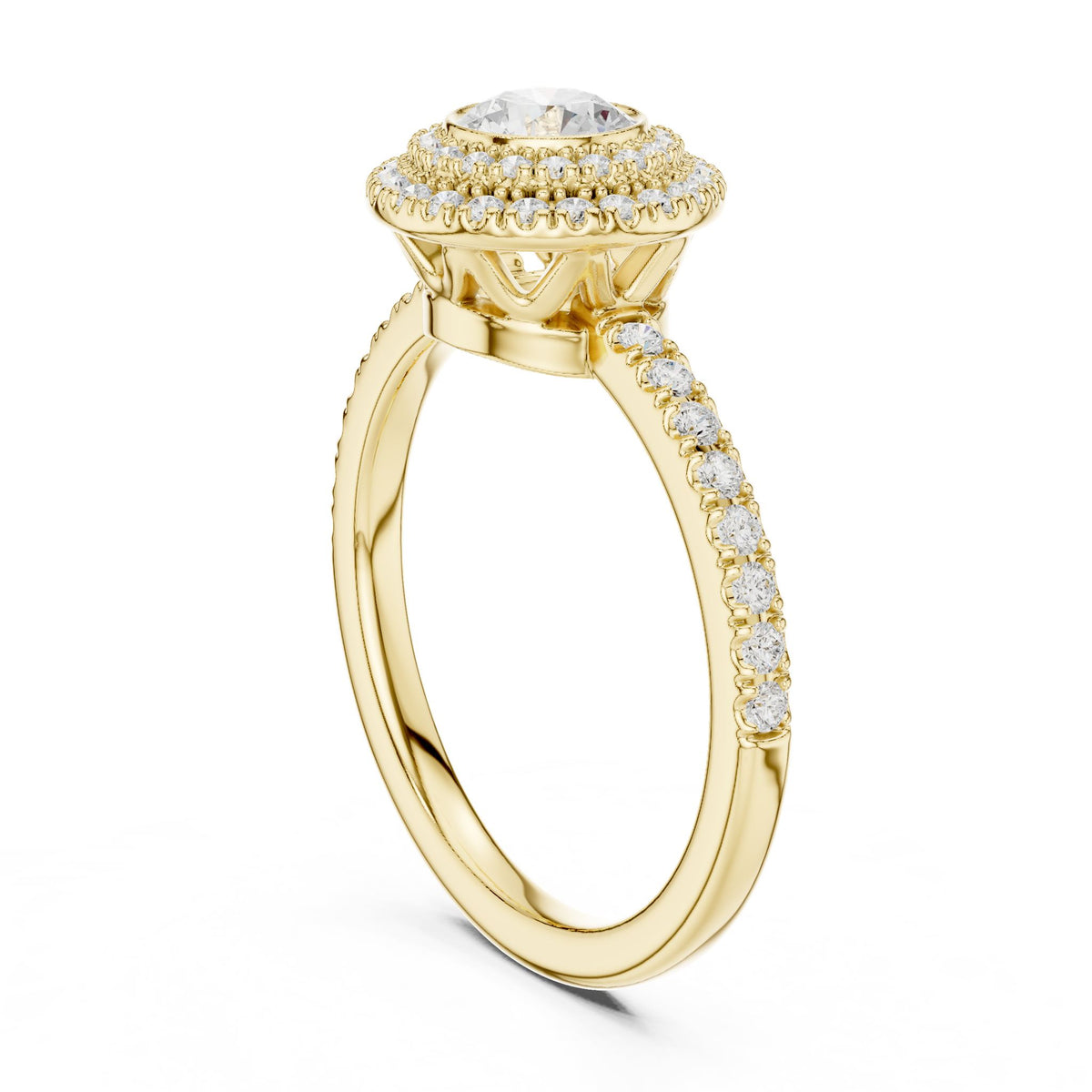 Round Halo Lab Grown Diamond Engagement Ring