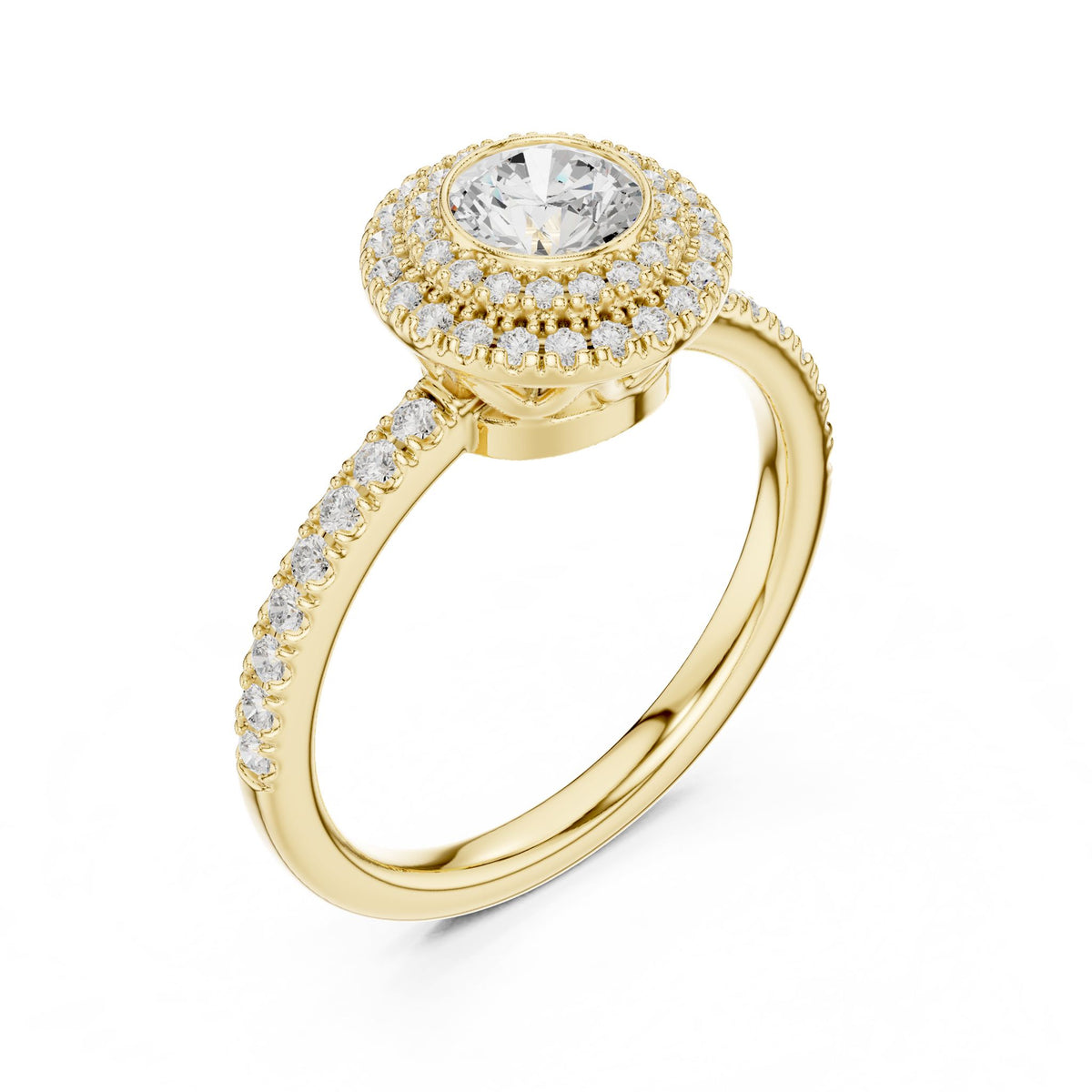 Round Halo Lab Grown Diamond Engagement Ring
