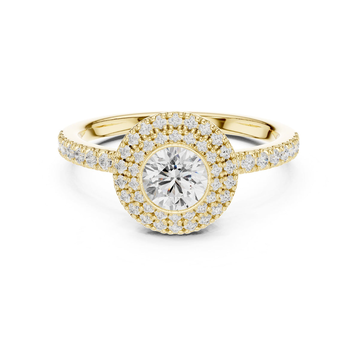 Round Halo Lab Grown Diamond Engagement Ring