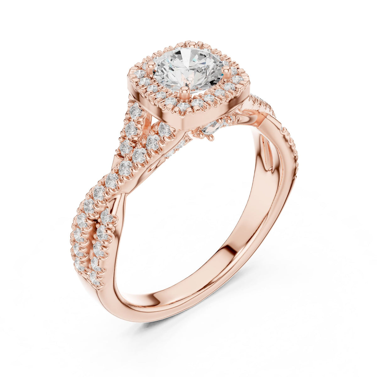 Round Halo Lab Grown Diamond Engagement Ring