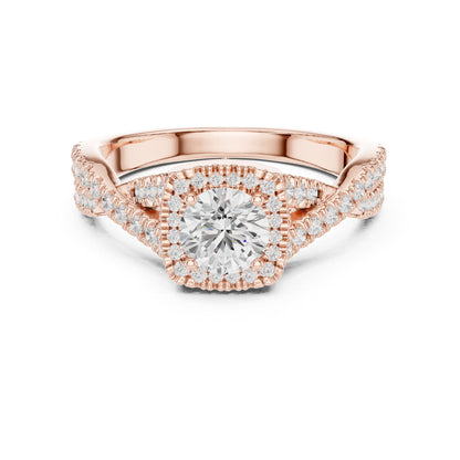 Round Halo Lab Grown Diamond Engagement Ring