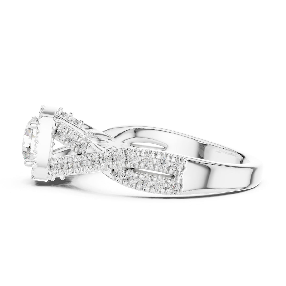 Round Halo Lab Grown Diamond Engagement Ring