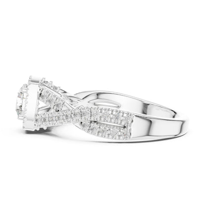 Round Halo Lab Grown Diamond Engagement Ring