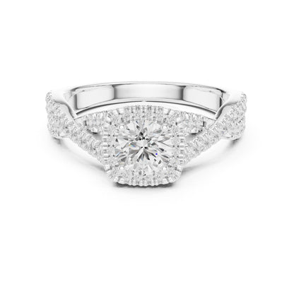Round Halo Lab Grown Diamond Engagement Ring