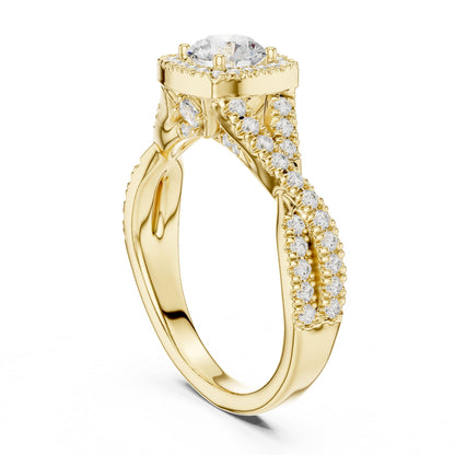 Round Halo Lab Grown Diamond Engagement Ring