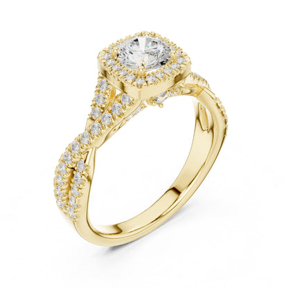 Round Halo Lab Grown Diamond Engagement Ring