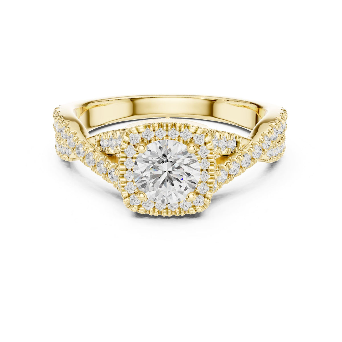 Round Halo Lab Grown Diamond Engagement Ring
