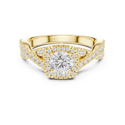 Round Halo Lab Grown Diamond Engagement Ring