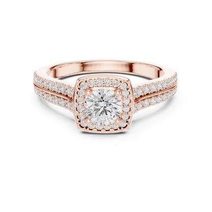 Round Halo Lab Grown Diamond Engagement Ring