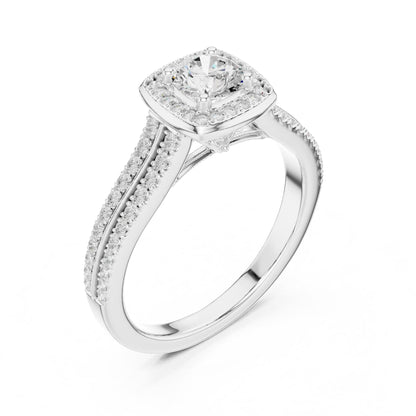 Round Halo Lab Grown Diamond Engagement Ring