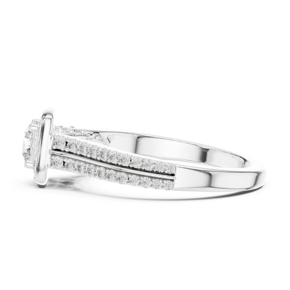 Round Halo Lab Grown Diamond Engagement Ring