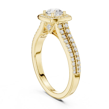 Round Halo Lab Grown Diamond Engagement Ring