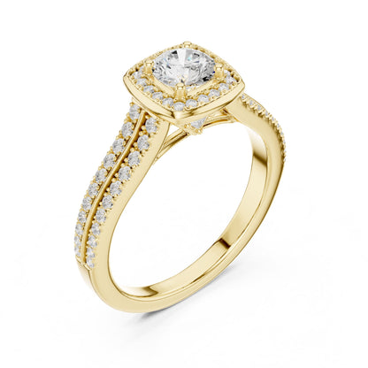 Round Halo Lab Grown Diamond Engagement Ring