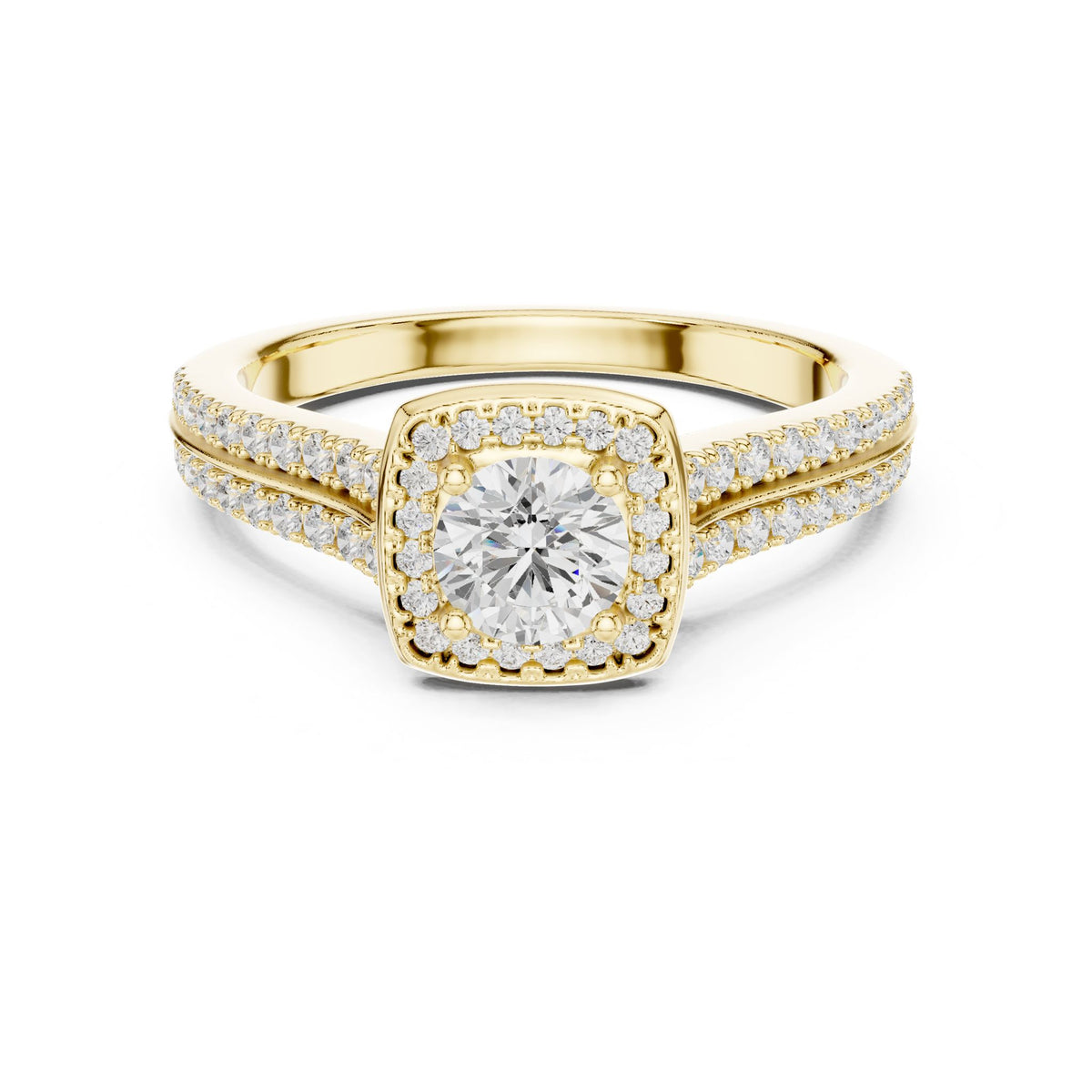 Round Halo Lab Grown Diamond Engagement Ring