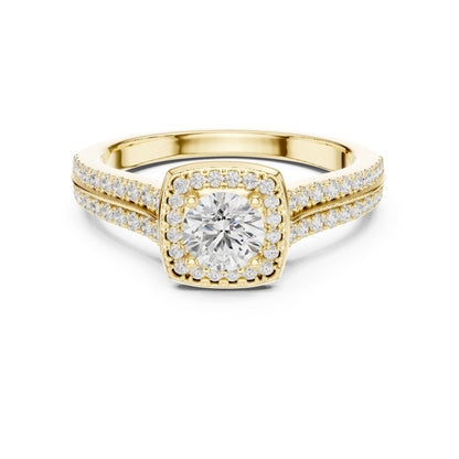 Round Halo Lab Grown Diamond Engagement Ring
