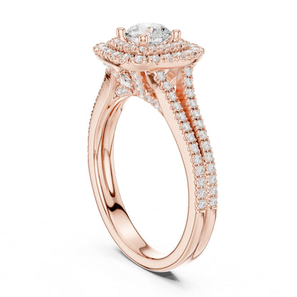 Round Halo Lab Grown Diamond Engagement Ring