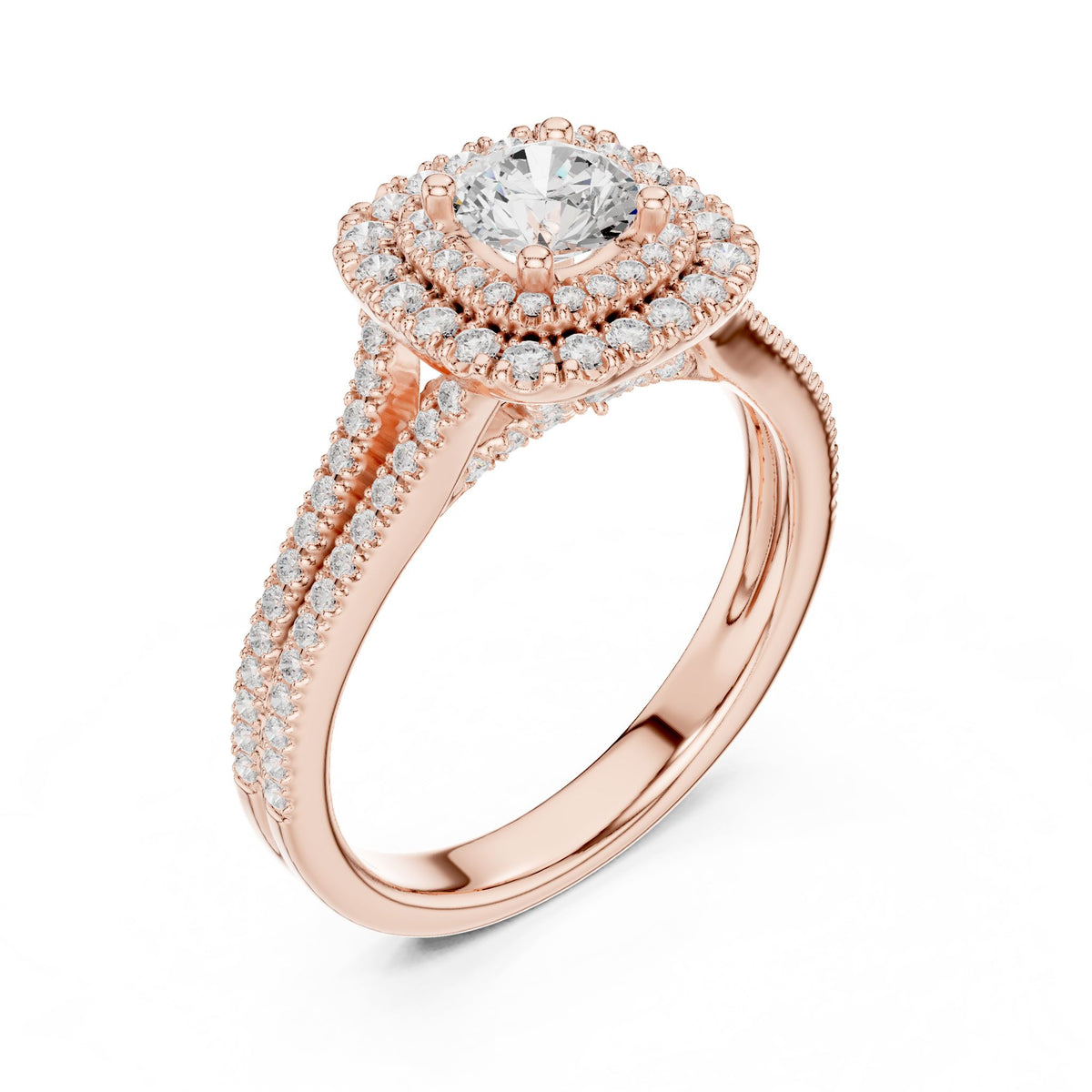 Round Halo Lab Grown Diamond Engagement Ring