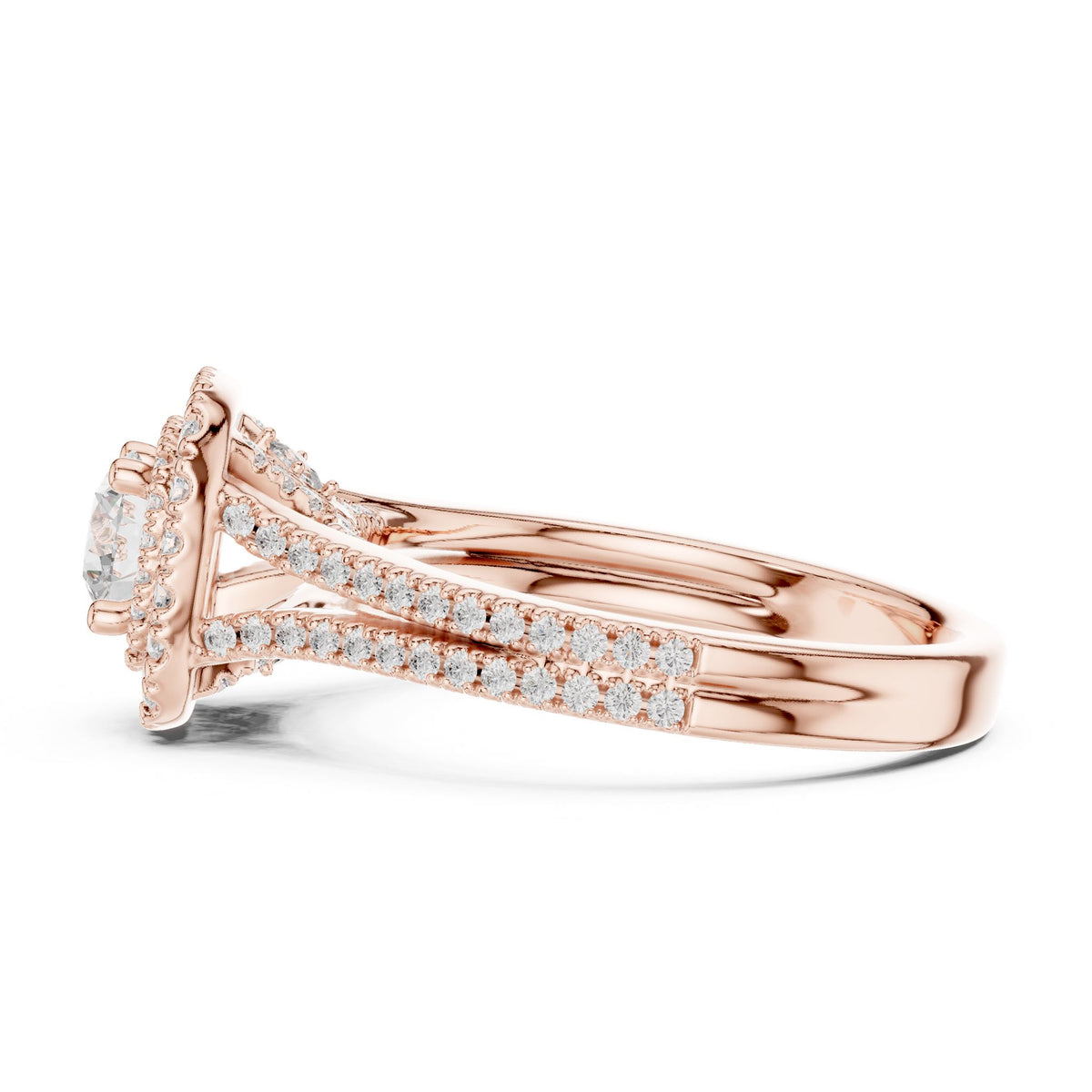 Round Halo Lab Grown Diamond Engagement Ring