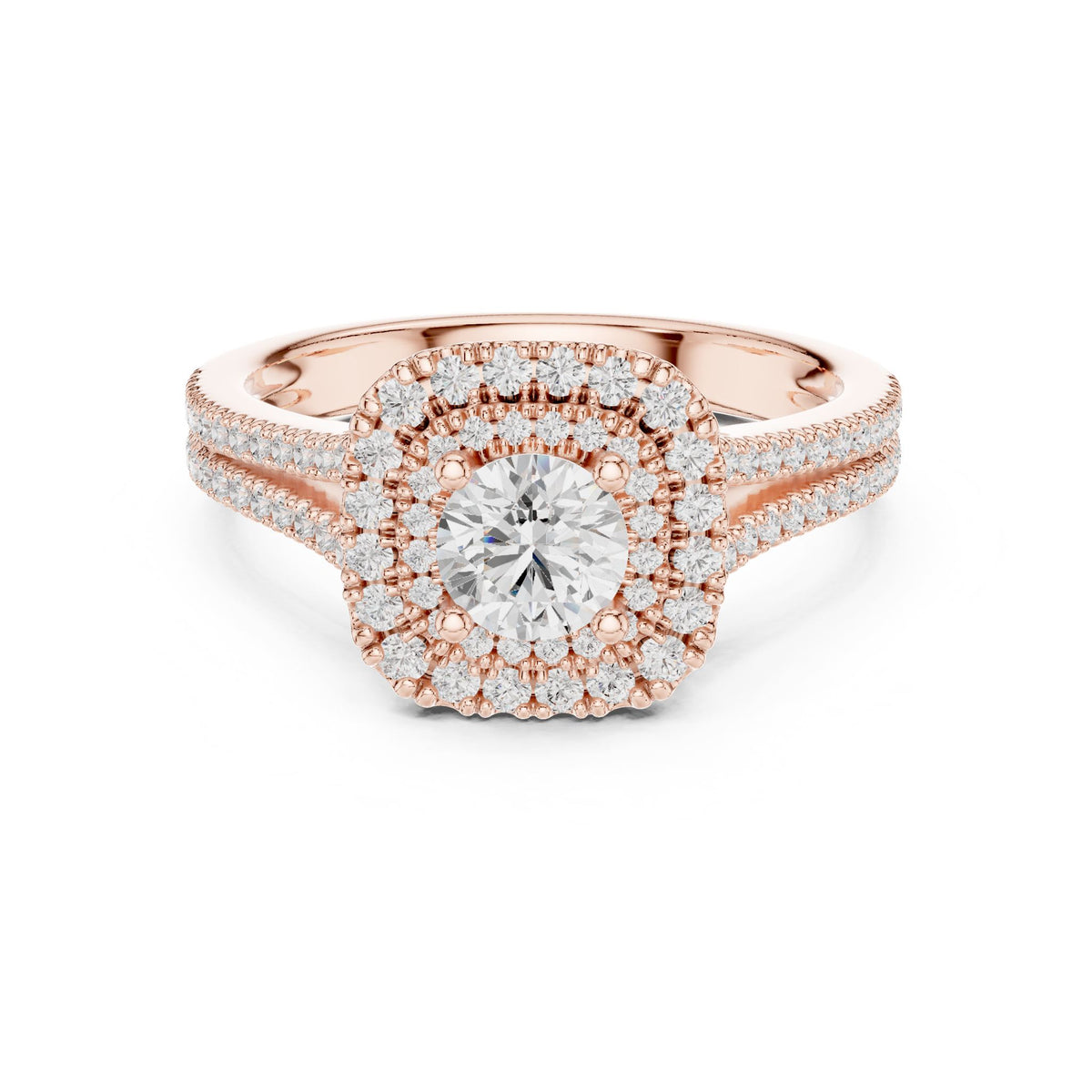Round Halo Lab Grown Diamond Engagement Ring
