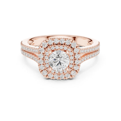 Round Halo Lab Grown Diamond Engagement Ring