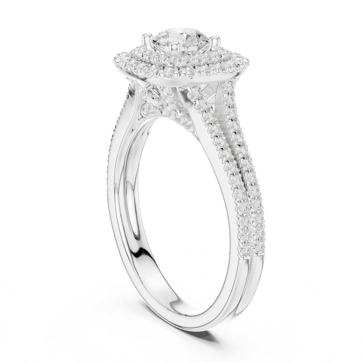 Round Halo Lab Grown Diamond Engagement Ring