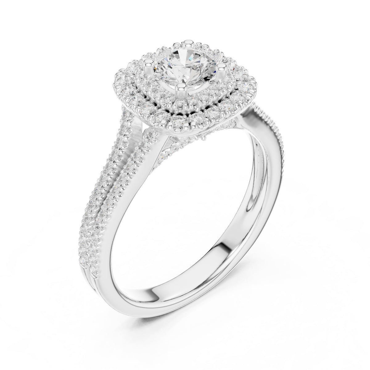 Round Halo Lab Grown Diamond Engagement Ring