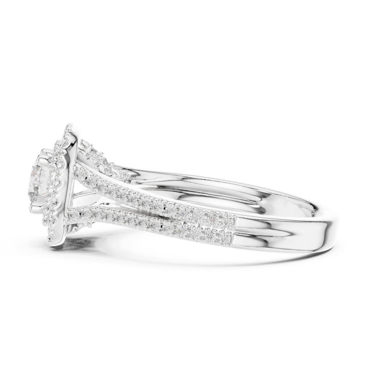 Round Halo Lab Grown Diamond Engagement Ring