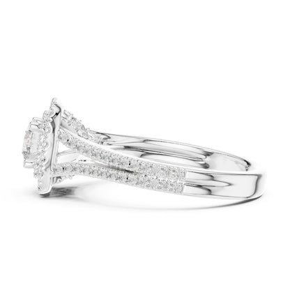 Round Halo Lab Grown Diamond Engagement Ring