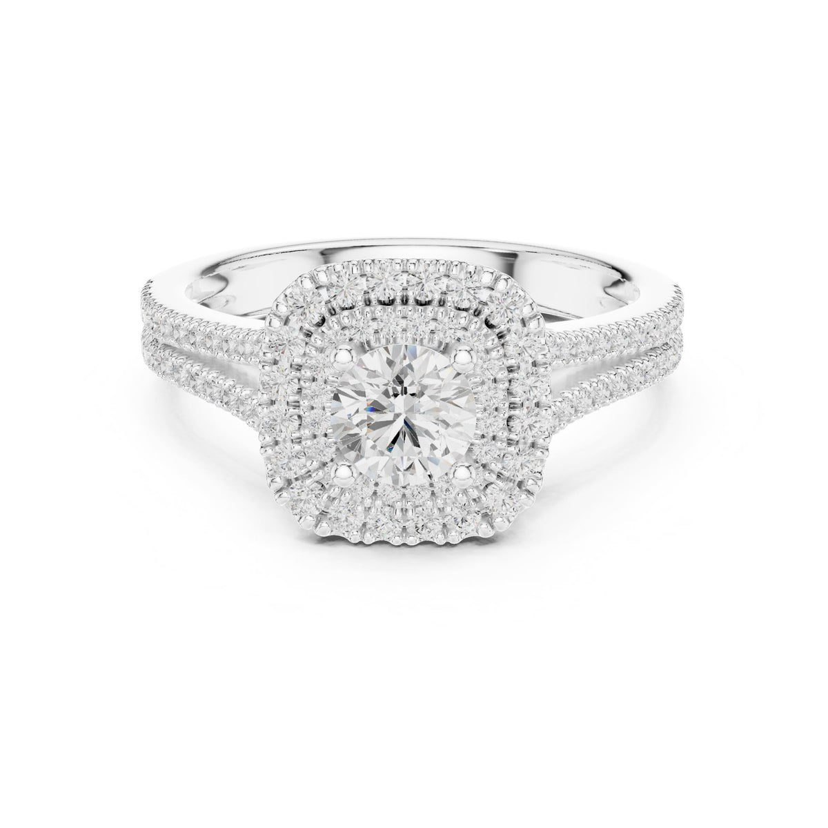 Round Halo Lab Grown Diamond Engagement Ring