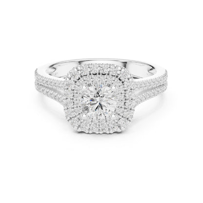 Round Halo Lab Grown Diamond Engagement Ring
