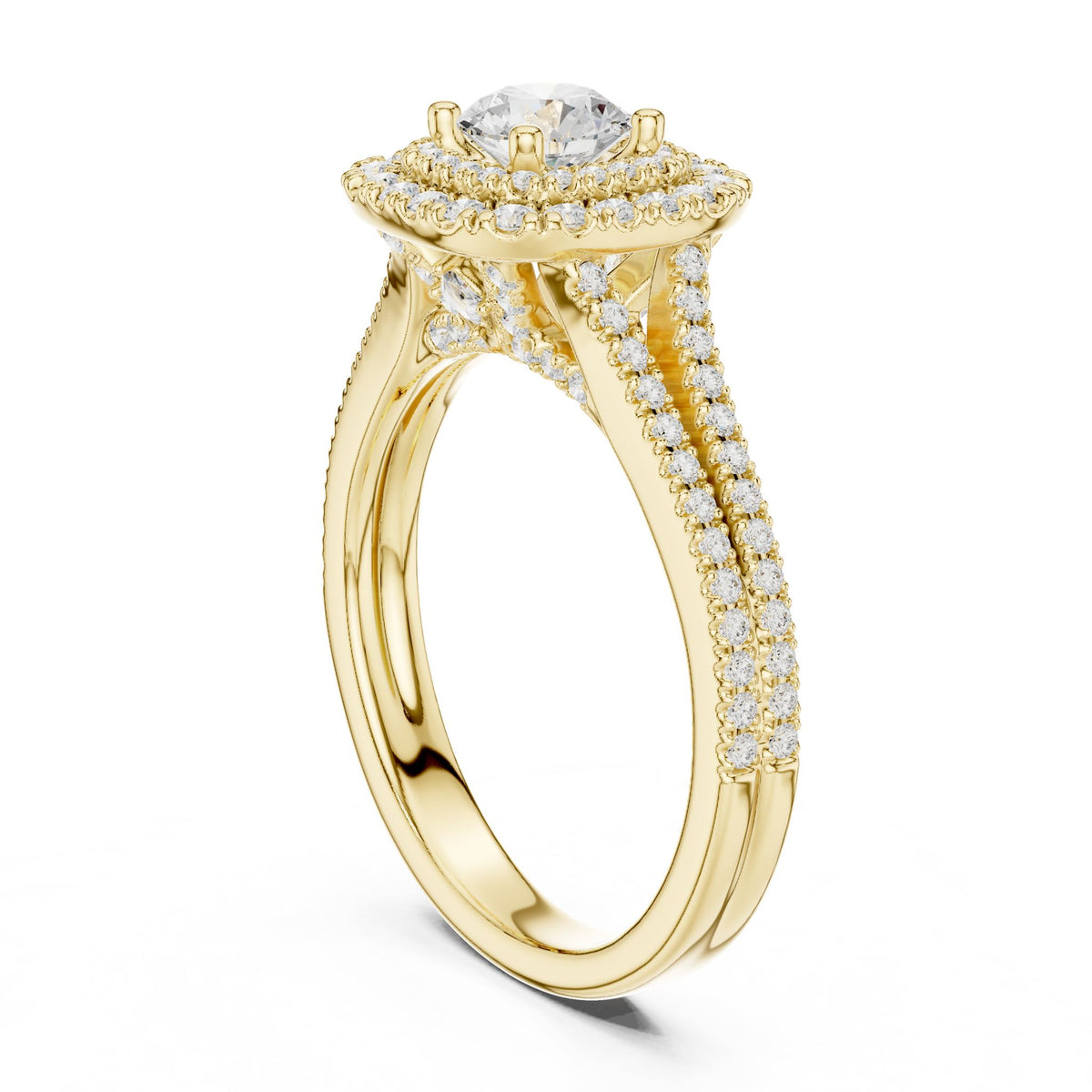 Round Halo Lab Grown Diamond Engagement Ring
