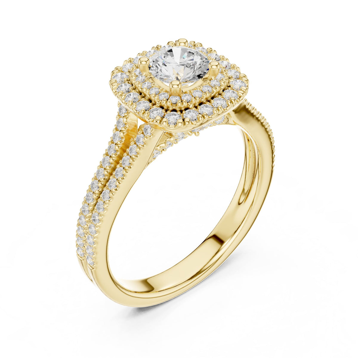 Round Halo Lab Grown Diamond Engagement Ring
