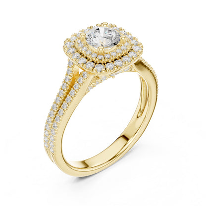Round Halo Lab Grown Diamond Engagement Ring
