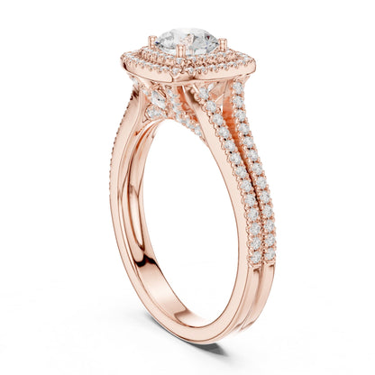 Round Halo Lab Grown Diamond Engagement Ring