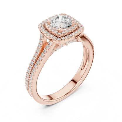 Round Halo Lab Grown Diamond Engagement Ring