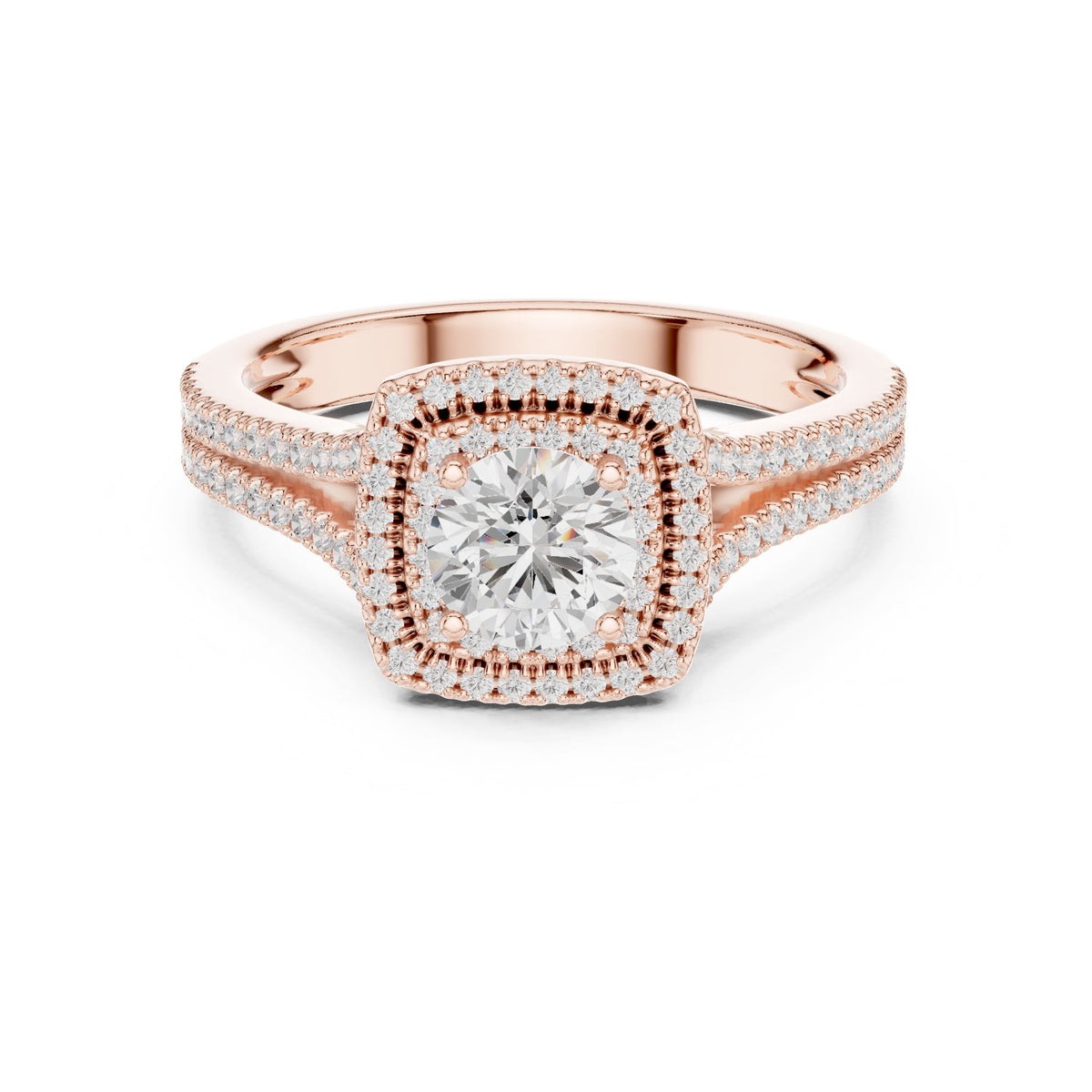 Round Halo Lab Grown Diamond Engagement Ring