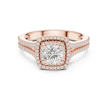 Round Halo Lab Grown Diamond Engagement Ring
