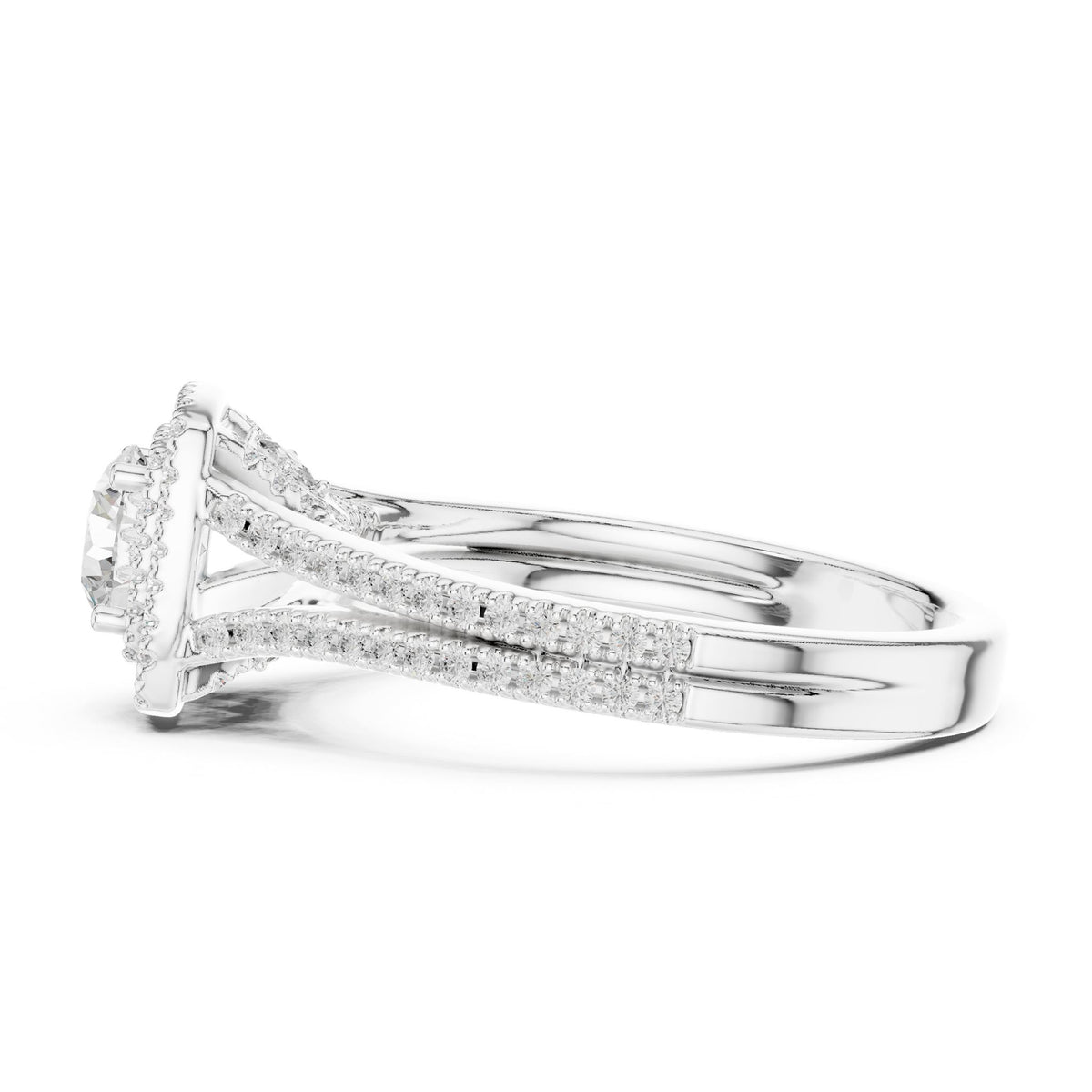 Round Halo Lab Grown Diamond Engagement Ring