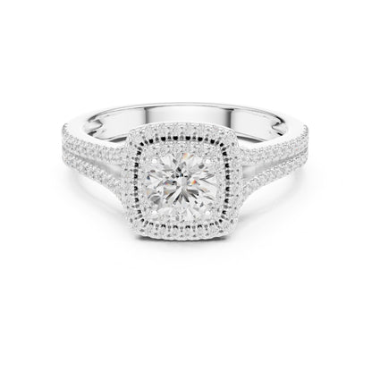 Round Halo Lab Grown Diamond Engagement Ring