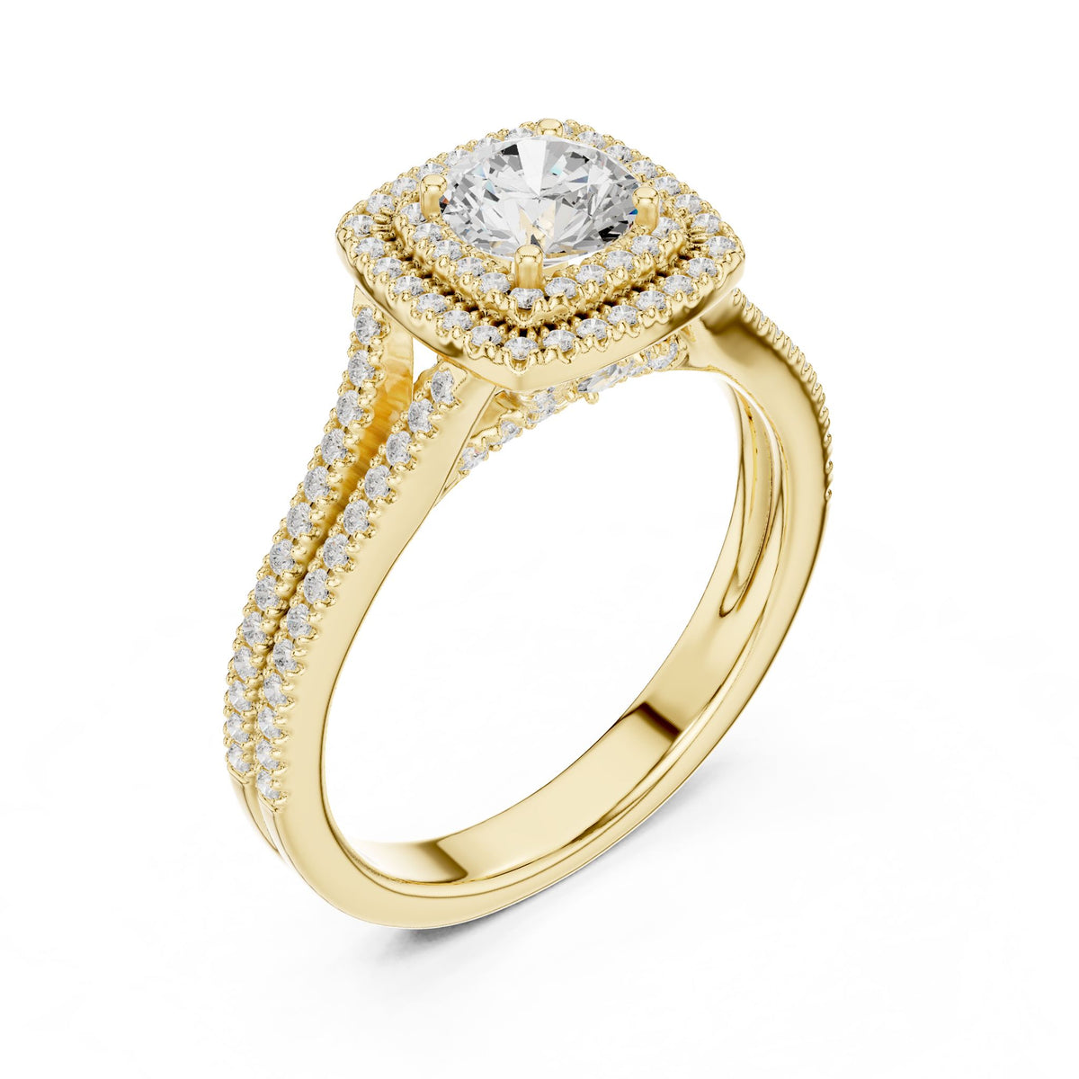 Round Halo Lab Grown Diamond Engagement Ring