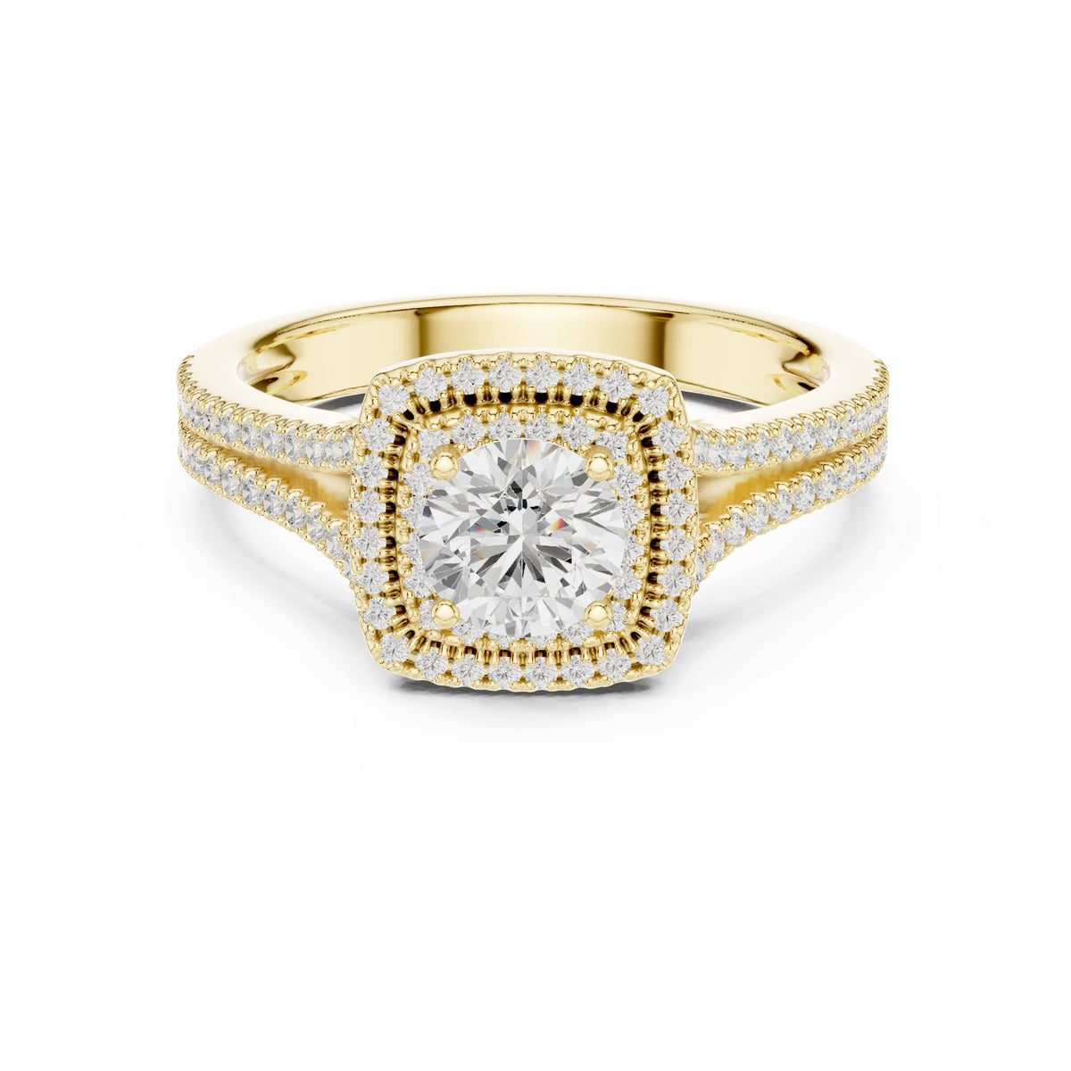 Round Halo Lab Grown Diamond Engagement Ring