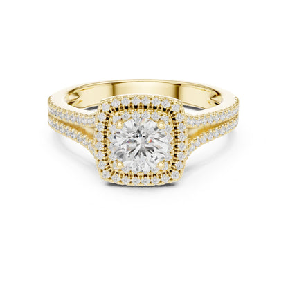 Round Halo Lab Grown Diamond Engagement Ring