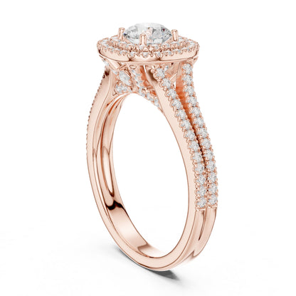 Round Halo Lab Grown Diamond Engagement Ring