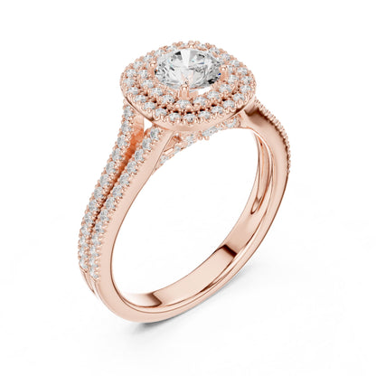 Round Halo Lab Grown Diamond Engagement Ring