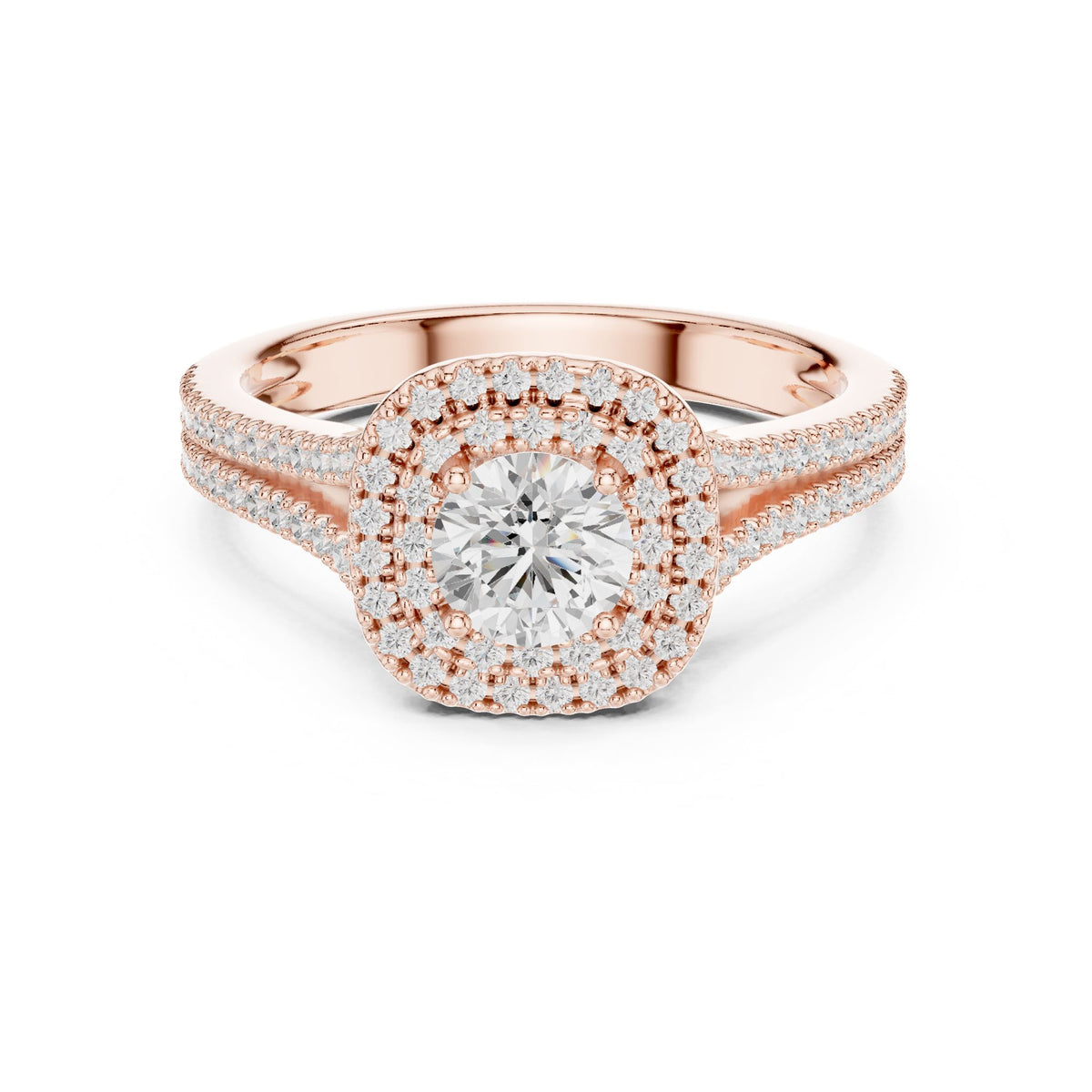 Round Halo Lab Grown Diamond Engagement Ring